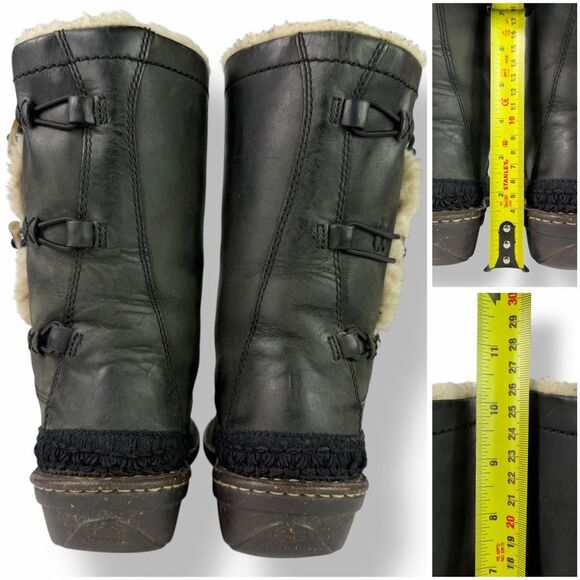 UGG Australia 5156 Vintage Y2K Black Leather Toggle Shearling Boots Women’s 8 - Picture 10 of 12